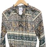 Sky to Moon  Long Sleeve Keyhole Boho Bohemian Paisley Mini dress Photo 1