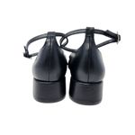 Arezzo Black Slingback Leather Chloe Ankle Strap Low Block Heel Pumps Size 7.5 B Photo 7