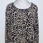 JODIFL Leopard Print Long Sleeve Mini Dress Size Medium Leopard Shift Dress Photo 1