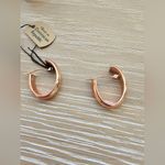Dominican Republic Rose Gold Hoop Earrings New With Tags Photo 2