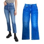 MOTHER SUPERIOR HIGH WAISTED SMOKING DOUBLE IN BROKEN RECORD ANKLE JEANS SZ. 26" Photo 2