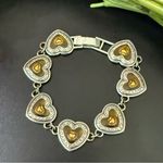 Brighton Retired Free Floating Hearts Lucite Heart Links 7.75” Bracelet 30g. Photo 0