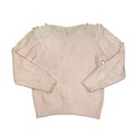 1980s baby pink sweater with faux pearl and lace detailing Size M Photo 5
