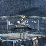 Hollister  distressed dark blue low rise super skinny jeans in size 2L or 26L Photo 4