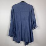 ASTR the Label Women Open Front Chambray Cardigan Jacket Large Blue Lagenlook Photo 8