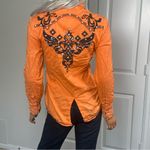 ROAR Signature Embroidered Rhinestone Pearl Snap Shirt Western Biker Sz Large Photo 2