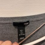 H&M  Gray Long Sleeve Button Down Cardigan Sweater Women's Large Puff Sleeves‎ Photo 1