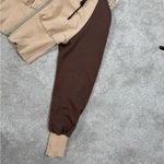 LIT Activewear Rebounce Corset Jacket Hoodie Full Zip in Brown Tan Size S Photo 8