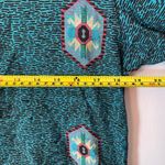 Wrangler Authentic Western Blue Aztec Print Vintage Button Down Shirt Medium Photo 7
