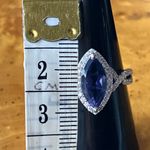 Natural Iolite Moissanite Marquise Ring Size 8 Blue Photo 6