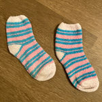 Handmade  Striped Women’s Polyester Blend Fuzzy Socks Photo 3