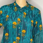 Ritu Kumar NWT Loose Fit Teal Green Floral Printed Kurti Size 36 (US Medium) Photo 1