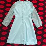 Vintage 60s 70s robin egg baby blue long sleeve sheer mod dress M Size M Photo 5