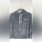 Calvin Klein velour sleepwear black pullover hoodie women’s size small Photo 2