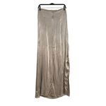 DISSH Mia Pewter Strapless Satin Maxi Dress US 8 Silver Photo 3