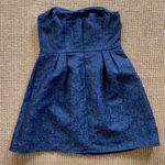 Francesca's navy Blue Jacquard Patterned Dress Size L Photo 1