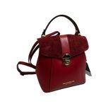 Viola Castelani red ruby leather handbag backpack 548098 made in Italy N… Photo 11