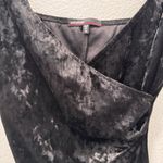 Love Culture  Black Velvet Spaghetti Strap Ruched Bodycon Dress Made in USA Photo 2