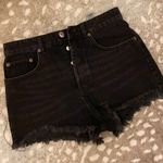 ZARA High Waist Ripped Shorts, Black size 8 Photo 3
