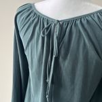Green Envelope Boho Long Sleeve Blouse Sage Green Size XS Loose Fit Photo 4