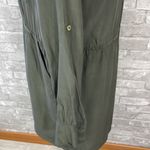 Yellow Is Gold by Sunshine & Shadow Olive Green Silk Shirt Dress Size M Photo 2