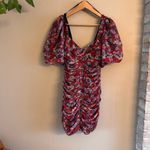 ZARA  Shimmer‎ Floral Puff Sleeve Mini Dress Photo 1