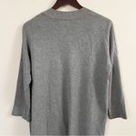 ZARA Knit Gray Open Front Notched Hem Cardigan Size Medium Photo 6