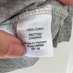 J.Crew  Grey Scalloped Neckline 3/4 Sleeve Knit Top 100% Cotton Size XXSMALL EUC Photo 2