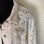 #700 BOUTIQUE White Pearl Beaded Jean Jacket White Size XL Photo 7