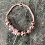 Sterling Silver Slider Charm Bracelet Heart Crystal 7.5” 925 IBB Photo 3