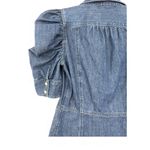 Frame | XS | Women's Gillian Dress Denim Jean Dark Mini Puff Shoulder Shirt Photo 4