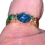 AFJ Natural stones ring in gold over sterling silver. Roughly size 5 Photo 0