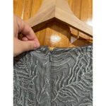 Tadashi Shoji  Beaded Top Grey Ruched Feminine Maxi Evening Romantic Gown Size 6 Photo 4