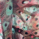 Kut From The Kloth Women's Peacock Print Semi-Sheer Tie Button Up Shirt Size L Photo 8