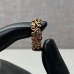 Vintage CopperTone Filigree Heart Band Stacking Ring Size 9 Sweetheart Jewelry Gold Photo 3