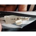 Tea & Cup Black White Striped Long Sleeve Back Zip Knee Length Dress Size Small Photo 6