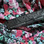 ZARA  Red Pink Black Green Floral Long Balloon Sleeves Midi Dress Women’s Small Photo 10