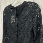 Banana Republic  XS Petite NWT Black Scallop Lace Long Sleeve Sweats Blouse Top Photo 4