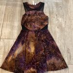 Frenchi Crushed Velvet Skater Dress with Mesh Detailing Photo 1