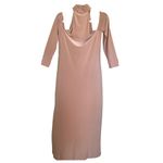 WAYF Twin Flame Nude Cold Shoulder High Neck Midi Dress Large NEW Photo 4