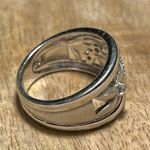 Sterling Silver Floral CZ Band 925  Ring Photo 6