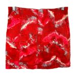 Free People  Size 8 Mini Skirt Denim Red Tie Dye Modern Femme Flamingo‎ Flame 335 Photo 1