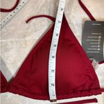 NWT Ribbed Triangle String Bikini Wine Colored Size Large Red Photo 5
