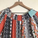 Military Hippie Mutli Color Patterned Striped Long Sleeve Boho Beach Mid Dress Photo 1