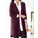 J. Jill Burgundy Red Knit Long Button Up Duster Cardigan Sweater Size M Size M Photo 6