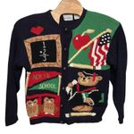 VTG Alexandra Bartlett Cardigan Sweater Navy Blue Size XL Teacher Back To School Photo 0