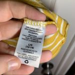 Time & Tru  Mustard Yellow Striped 3/4 Sleeve Knit Top L Photo 6