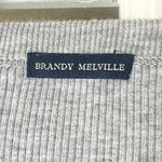 Brandy Melville Grey Ribbed Cardigan Sweater Top Cropped Button Front One Size Photo 3