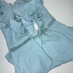 Angel Biba  Sweet Melody Sweetheart Neck Off-Shoulder Dress Lace Steel Blue S Photo 9