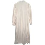 Vintage Miss Elaine Long Sleeve Fleece Nightgown Beige 1/2 Zip Ruffle Size M Size M Photo 1